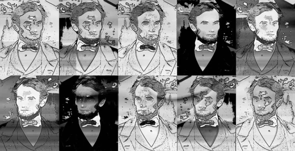 Abraham Lincoln Zeichen Illustration Pop Art Hintergrund Symbol Mit Farben — Stockfoto