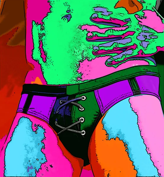 man in lingerie, abstract illustration
