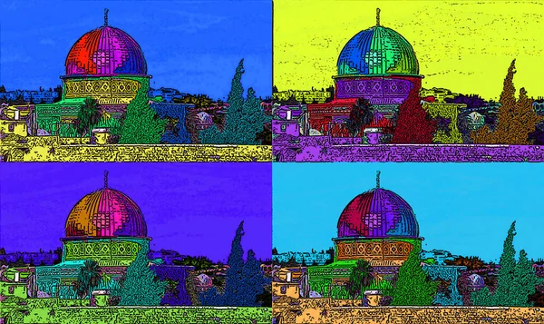 이스라엘 마운트 예루살렘 Temple Mount Jerusalem 이스라엘 천연색 아이콘에 — 스톡 사진
