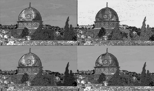 Templo Jerusalén Israel Signo Ilustración Pop Art Icono Fondo Con — Foto de Stock