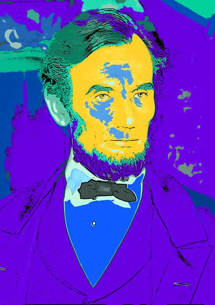 San Francisco Usa 2015 Abraham Lincoln Sign Illustration Pop Art —  Fotos de Stock
