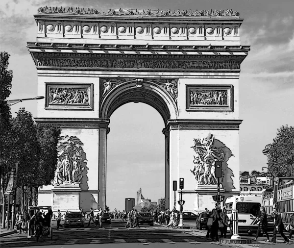 Paris France October 2013 Arc Triomphe Etoile Triumphal Arch Star — ストック写真