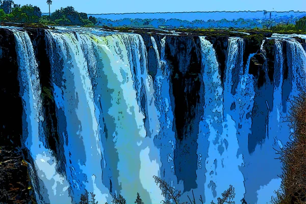 Victoria Falls Avagy Mosi Tunya Vízesés Dél Afrikában Zambezi Folyón — Stock Fotó