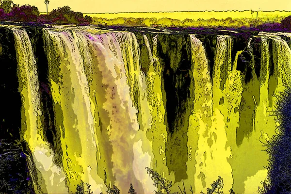 Victoria Falls Nebo Mosi Tunya Vodopád Jižní Africe Řece Zambezi — Stock fotografie