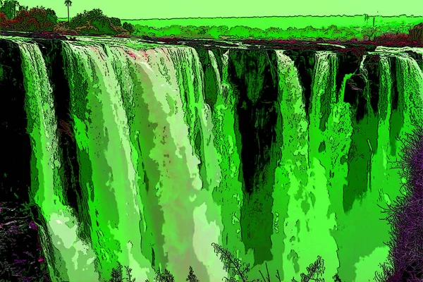 Victoria Falls Mosi Tunya Cascada Sur África Río Zambezi Frontera — Foto de Stock