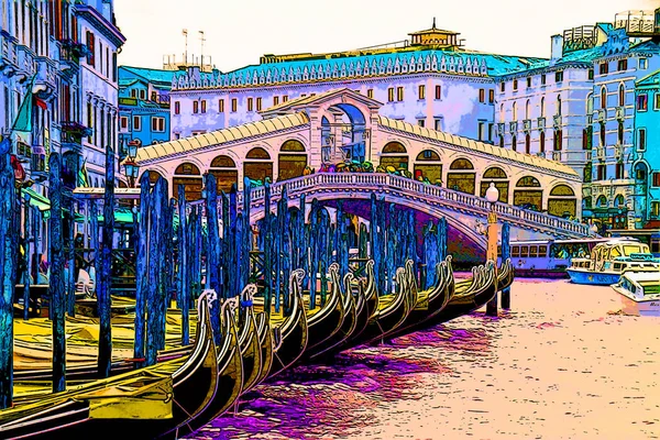 Gondolas Canal Venise Italie — Photo