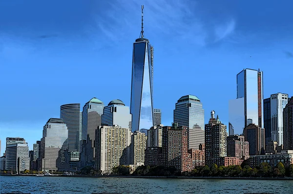 New York United States 2013 Lower Manhattan 2001 Cityscape Pop — Stok fotoğraf