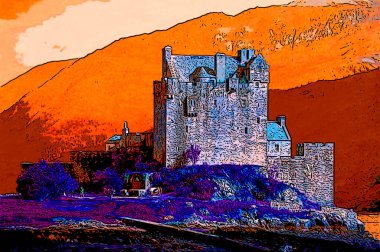 DONAN SCOTHLAND 05: 30 2012: Eilean Donan Şatosu, Loch Duich 'te küçük bir adadır.