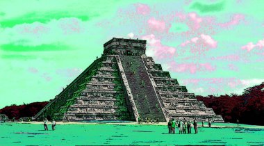 CHICHEN ITZA MEXICO - 11 12 2003: Chichen Itza Mexico Maya halkı tarafından yapılmış büyük bir Kolombiya öncesi şehir.
