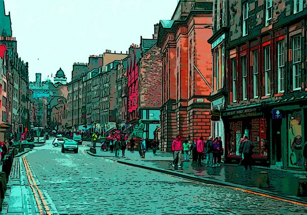 Royal Mile Succession Streets Which Form Main Thoroughfare Old Town — Stock Photo, Image