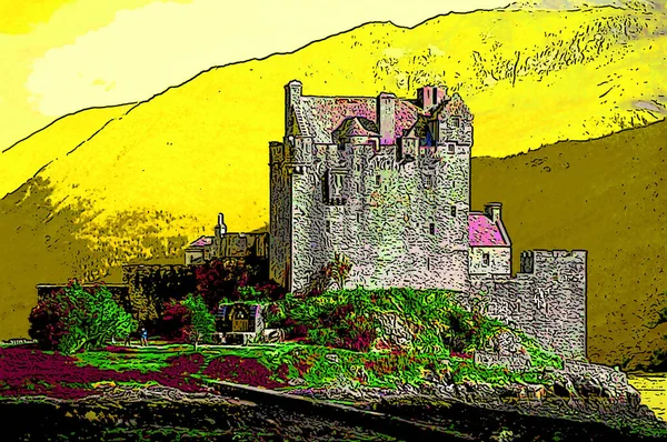 Donan Scothland 2012 Eilean Donan Castle Small Island Loch Duich — 图库照片