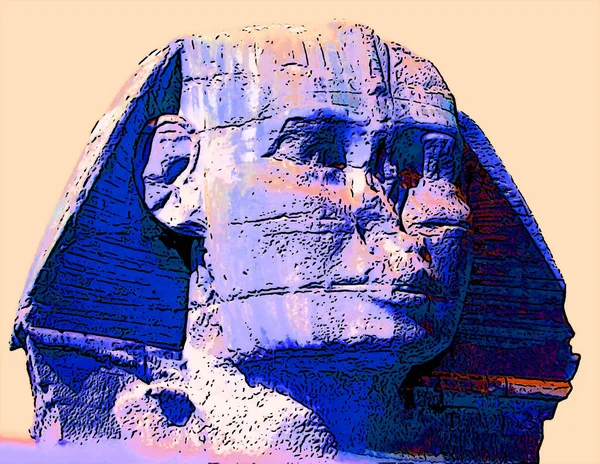 Cairo Egypt 2009 Egyptian Sphinx Cairo Egypt Sign Illustration Pop — Stok fotoğraf