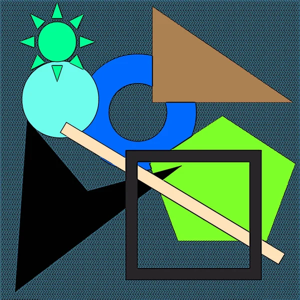 Geometric Shapes Sign Illustration Pop Art Background Icon Color Spots — 스톡 사진
