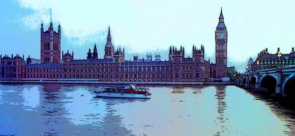 Beautiful View London Illustration Pop Art Background — стоковое фото