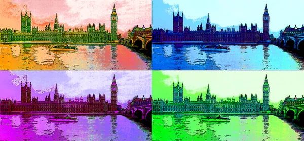 Beautiful View London Illustration Pop Art Background — Φωτογραφία Αρχείου