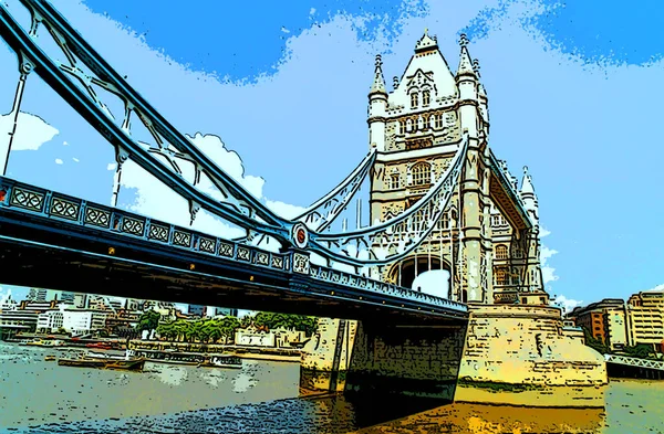 London England United Kingdom 2001 London Tower Bridge Sign Illustration — Fotografia de Stock