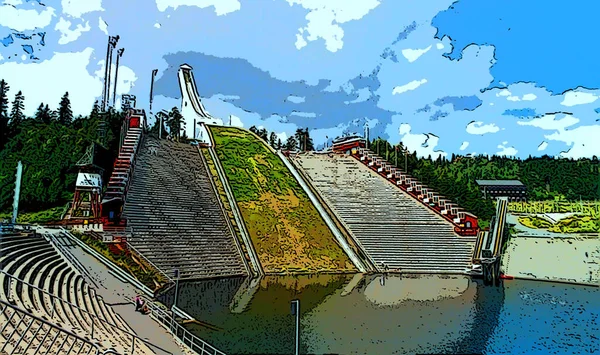 Oslo Norway 2001 Holmenkollbakken Large Ski Jumping Hill Located Holmenkollen — Zdjęcie stockowe