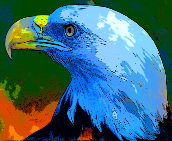 Иллюстрация Иконки Фоне Поп Арта Ярким Цветом Американского Флага — стоковое фото