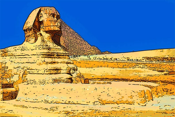 Cairo Egypt 2009 Egyptian Sphinx Cairo Egypt Sign Illustration Pop — Foto de Stock