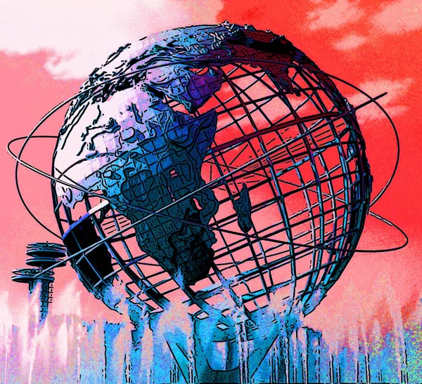 New York City United States America 1999 Unisphere Spherical Stainless — Fotografia de Stock