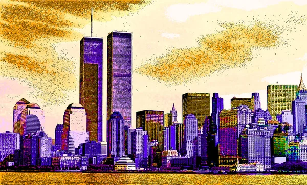 New York Unioted States 1995 Lower Manhattan 2001 Cityscape Pop — Fotografia de Stock