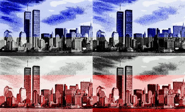 New York Unioted States 1995 Lower Manhattan 2001 Cityscape Pop — 图库照片