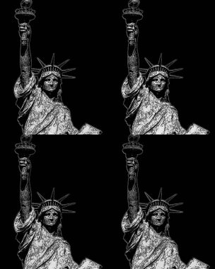 NEW YORK NY UNITED STATES 09 14 1999: Statue of liberty. New York America sign illustration pop-art background icon with color spots