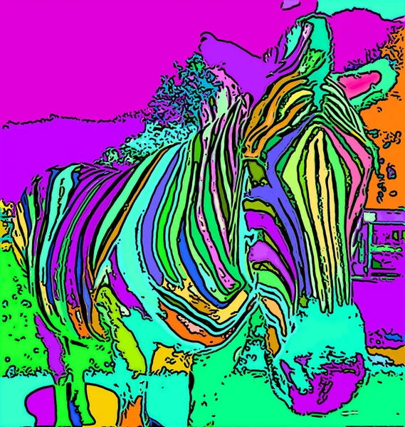 Zebra Illustration Pop Art Background — Stockfoto