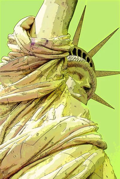 Statue Liberty Illustration Pop Art Background — Stockfoto