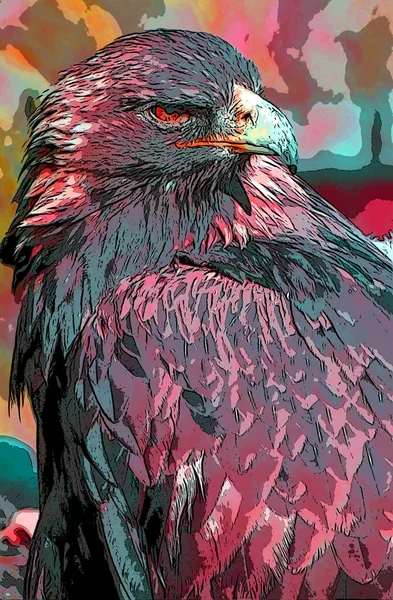 Eagle Illustration Pop Art Background — Stock Photo, Image