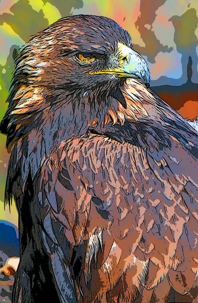 Eagle Illustration Pop Art Background — Stok fotoğraf
