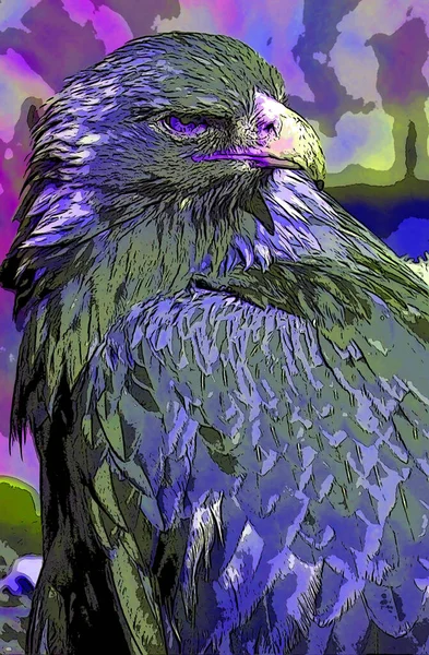 Eagle Illustration Pop Art Background — 스톡 사진