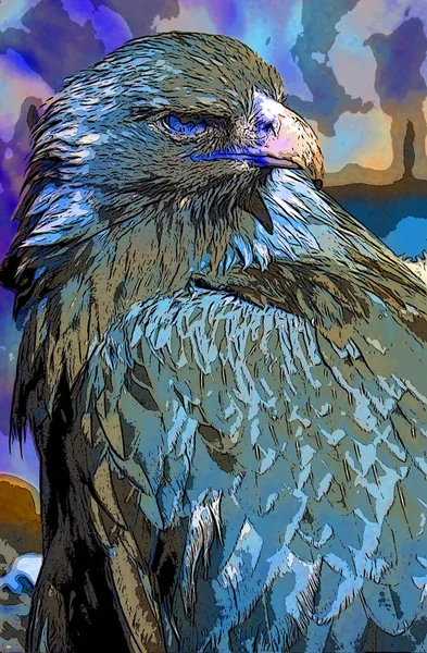 Eagle Illustration Pop Art Background — Stok fotoğraf