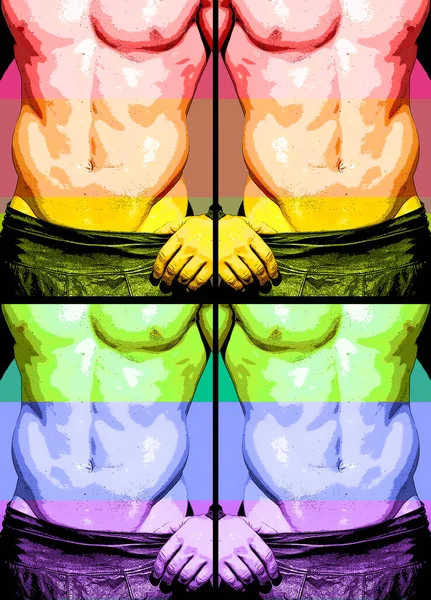 man torso, abstract illustration