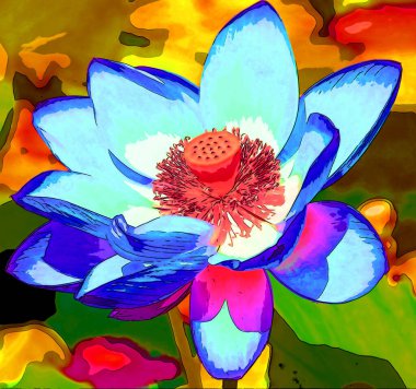 çiçek illüstrasyon pop sanat arka planı