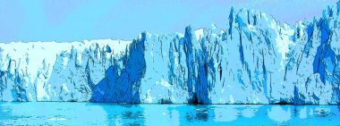 Perito Moreno National Park is a national park in Argentina sign illustration pop-art background icon with color spots