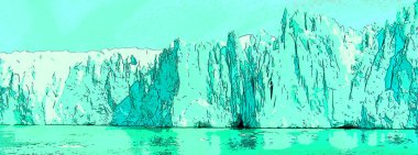 Perito Moreno National Park is a national park in Argentina sign illustration pop-art background icon with color spots