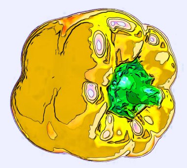 Biber işareti resimleme renk lekeli pop-art arkaplan simgesi