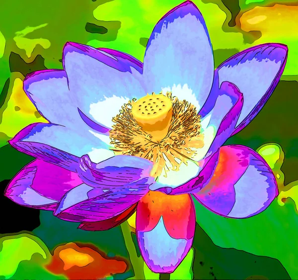 Flower Illustration Pop Art Background — стоковое фото