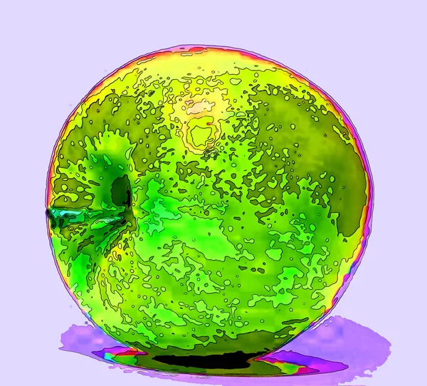 Иллюстрация Знака Apple Иконка Поп Арт Цветовыми Линиями — стоковое фото
