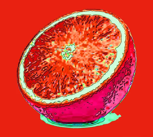 Orange Mönster Tecken Illustration Pop Art Bakgrund Ikon Med Färg — Stockfoto