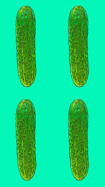 Cucumber Sign Illustration Pop Art Background Icon Color Spots — Stok fotoğraf