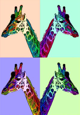 Zürafa çizimi pop-art geçmişi