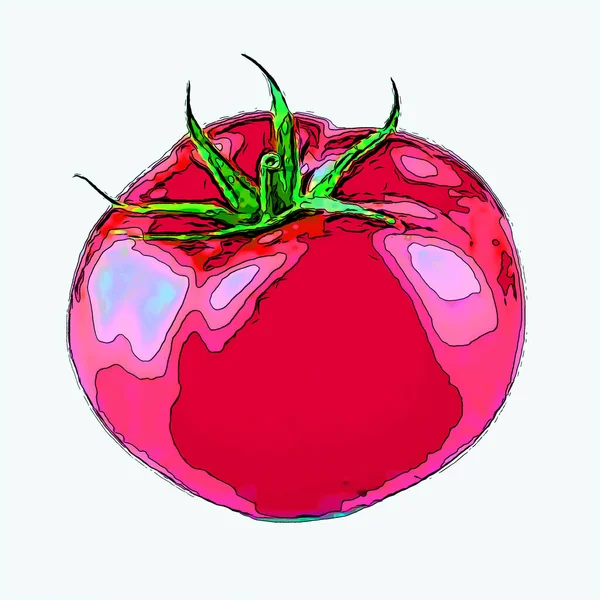Tomate Zeichen Illustration Pop Art Hintergrund Symbol Mit Farbflecken — Stockfoto