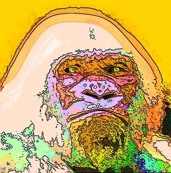 Gorilla Illustration Pop Art Background — ストック写真