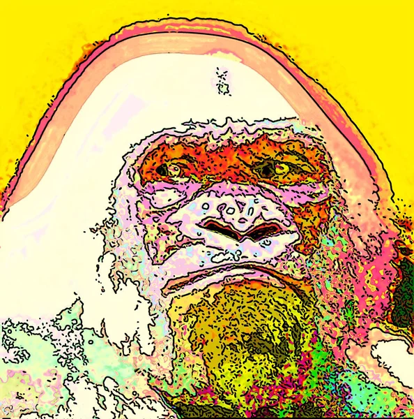 Gorilla Illustration Pop Art Background — ストック写真