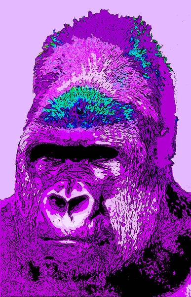 Gorilla Illustration Pop Art Background — Φωτογραφία Αρχείου