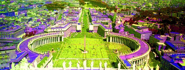 Vatican City Italien 2003 Berömda Saint Peter Square Vatikanen Och — Stockfoto