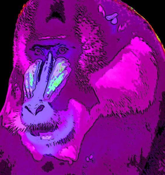 Ape Illustration Pop Art Background — Stok Foto