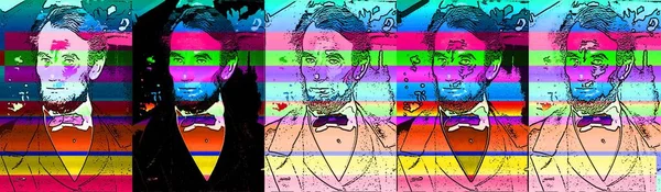 San Francisco Usa 2015 Abraham Lincoln Sign Illustration Pop Art — стоковое фото